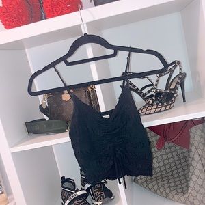 Urban Outfitters black tank w/ ruching detail